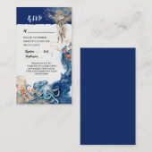 タコ航海のネイビービーチ結婚式RSVP アドバイスカード (正面/裏面)