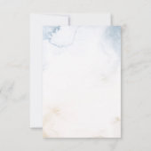 タコ航海のネイビー水彩結婚式RSVP 出欠カード (裏面)