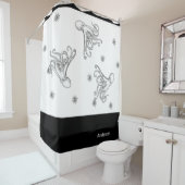 タコ航海のバスルーム海白黒 シャワーカーテン (インサイチュ)