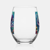 タコ航海のビーチ沿岸パーソナライズされた ステムなしワイングラス (右)