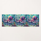 タコ航海のビーチ沿岸パーソナライズされた ヨガマット (正面(横))