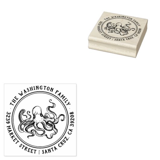 タコ航海のファミリー名丸差出人住所 ラバースタンプ (押印)