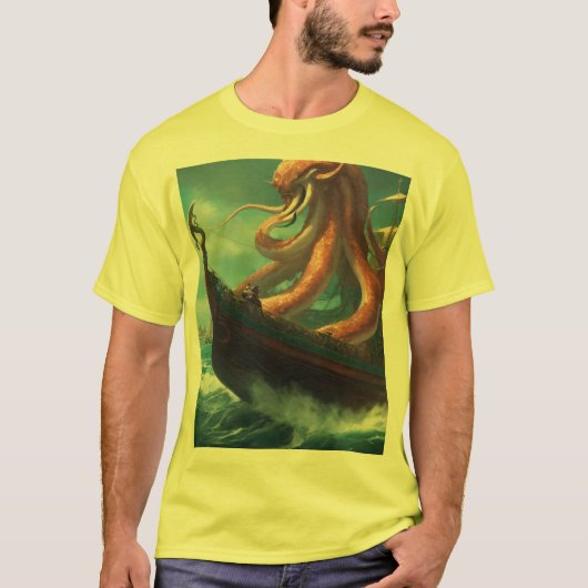 タコ船攻撃" Tシャツ (正面)