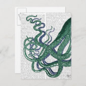 タコ触手グリーンとブルー ポストカード (正面/裏面)