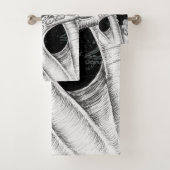 タコ触手ヴィンテージマップブラック バスタオルセット (インサイチュ)