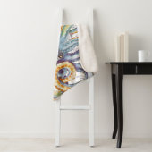 タコ触手鋼ブルーヴィンテージマップシック シェルパブランケット (インサイチュ)