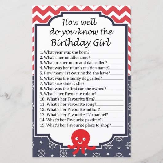 タコ誕生日の女の子のことよくご存じ (正面)