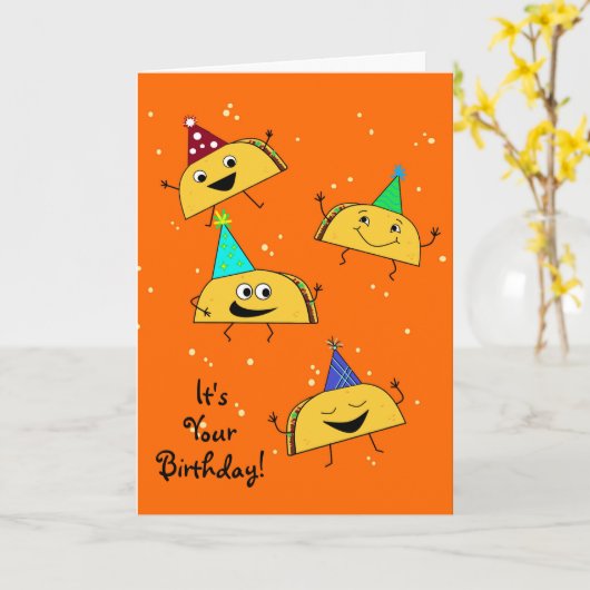 タコ誕生日カード カード (黄色い花)