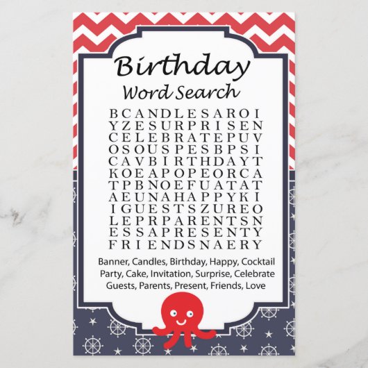 タコ誕生日語検索ゲーム (正面)