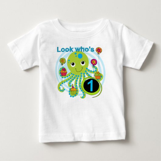 タコ誕生日Tシャツとギフト ベビーTシャツ (正面)