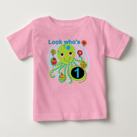 タコ誕生日Tシャツとギフト ベビーTシャツ (正面)