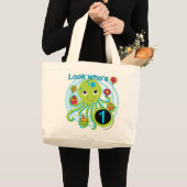 タコ誕生日Tシャツとギフト ラージトートバッグ (正面(商品))