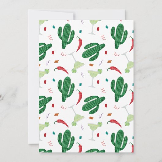 タコ'赤ちゃんシャワーのメキシコのフィエスタについて 招待状 (裏面)