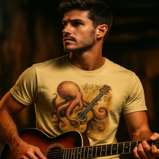 タコ遊のギターヴィンテージ音楽 Tシャツ