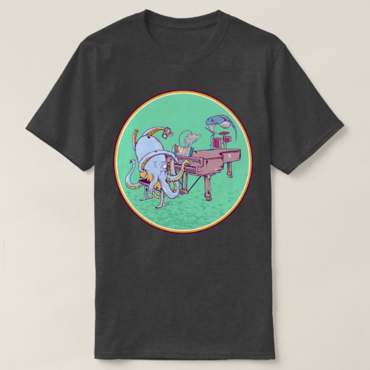 タコ遊のピアノ Tシャツ (デザイン正面)