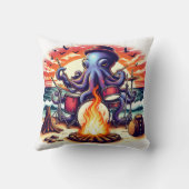 タコ遊ズドラムズアットサンセットビーチキャンプファイア クッション (裏面)