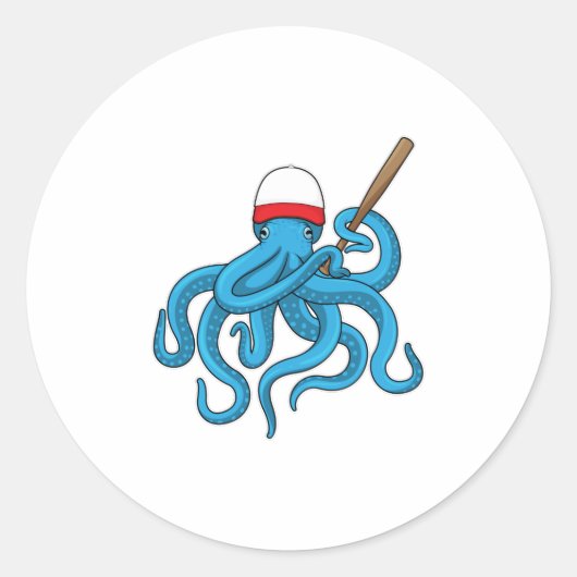 タコ野球こうもり野球 ラウンドシール (正面)