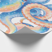 タコ青の水彩画 ラッピングペーパー (角)