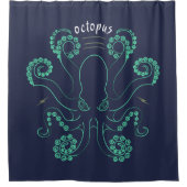 タコ頭足類の触手 シャワーカーテン (正面)