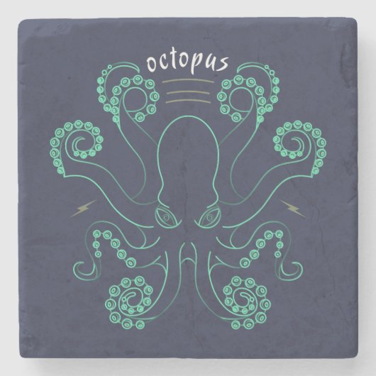 タコ頭足類の触手 ストーンコースター (正面)