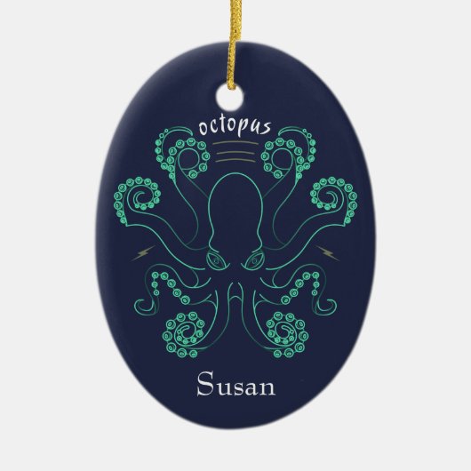 タコ頭足類の触手 セラミックオーナメント (正面)