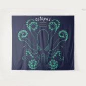 タコ頭足類の触手 タペストリー (正面(横))