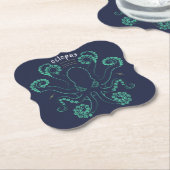 タコ頭足類の触手 ペーパーコースター (アングル)