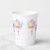 タコ風船パープルバブル子供の誕生日 紙コップ (右)