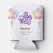 タコ風船パープルバブル子供の誕生日 缶クーラー (裏面)