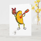 タコ飲みトバスコ誕生日カード カード (黄色い花)