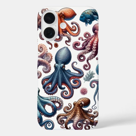 タコ鮮やかコレクションマリンライフのイラスト Case-Mate iPhoneケース (裏面)