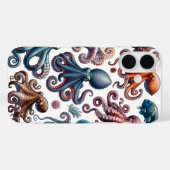 タコ鮮やかコレクションマリンライフのイラスト Case-Mate iPhoneケース (裏面 (横))