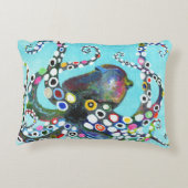 タコ鮮やか：アクリルイラストレーション アクセントクッション (裏面)