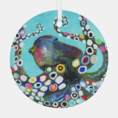 タコ鮮やか：アクリルイラストレーション ガラスオーナメント (裏面)