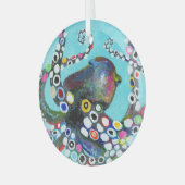 タコ鮮やか：アクリルイラストレーション ガラスオーナメント (正面左)