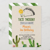 タコ2日間の誕生日の招待状 招待状 (正面/裏面)