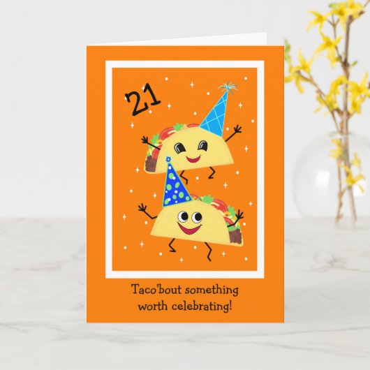 タコ21歳誕生日カード カード (黄色い花)