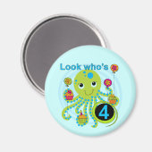 タコ4th誕生日Tシャツとギフト マグネット (正面/裏面)