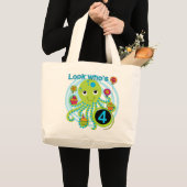 タコ4th誕生日Tシャツとギフト ラージトートバッグ (正面(商品))