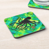 タコ6オンブルー/グリーン – 懸命プラスチックばいす コースター (左側)