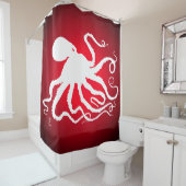 タコ6オン赤 – シャワーカーテン (インサイチュ)