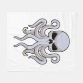 タコ8アーム&スカル フリースブランケット (正面(横))