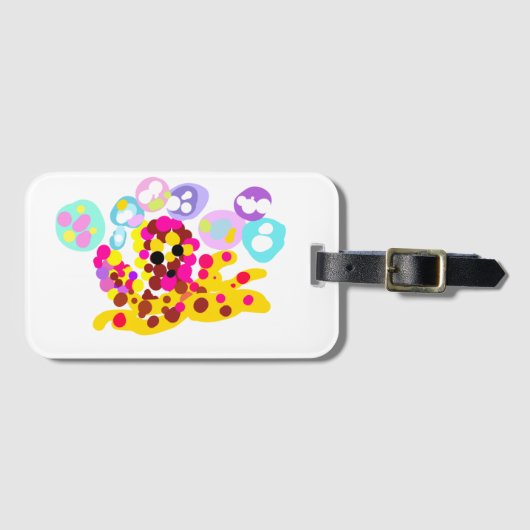 タコ かわいい ラゲッジタグ (正面横)