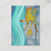 タコ（たこ）の海波がミュート型名刺 名刺 (裏面)