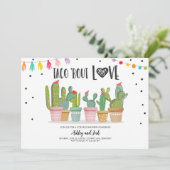 タコ・アバウト・ラブ フィエスタ カップルシャワー サボテン 招待状 (スタンド正面)