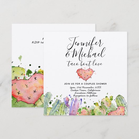 タコ アバウト ラブ - モダン ファン ウェディング インビテーション (正面/裏面)