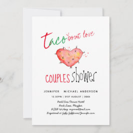 タコ・アバウト・ラブ 現代風 ファンキー ウェディング フィエスタ 招待状