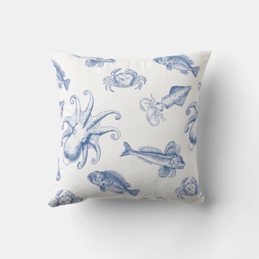 タコ、イカ、カニ、魚 クッション (裏面)