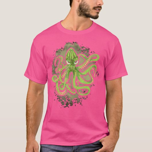 タコ クラーケン スキューバダイビング 海の怪物 海洋動物 Tシャツ (正面)