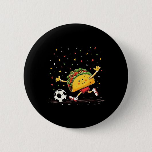 タコ サッカー シンコ デ マヨ 祝祭 楽しい 缶バッジ (正面)